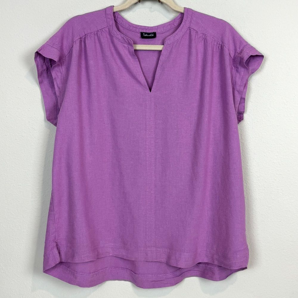 Splendid Lavender Sleeveless Linen Viscose Top L